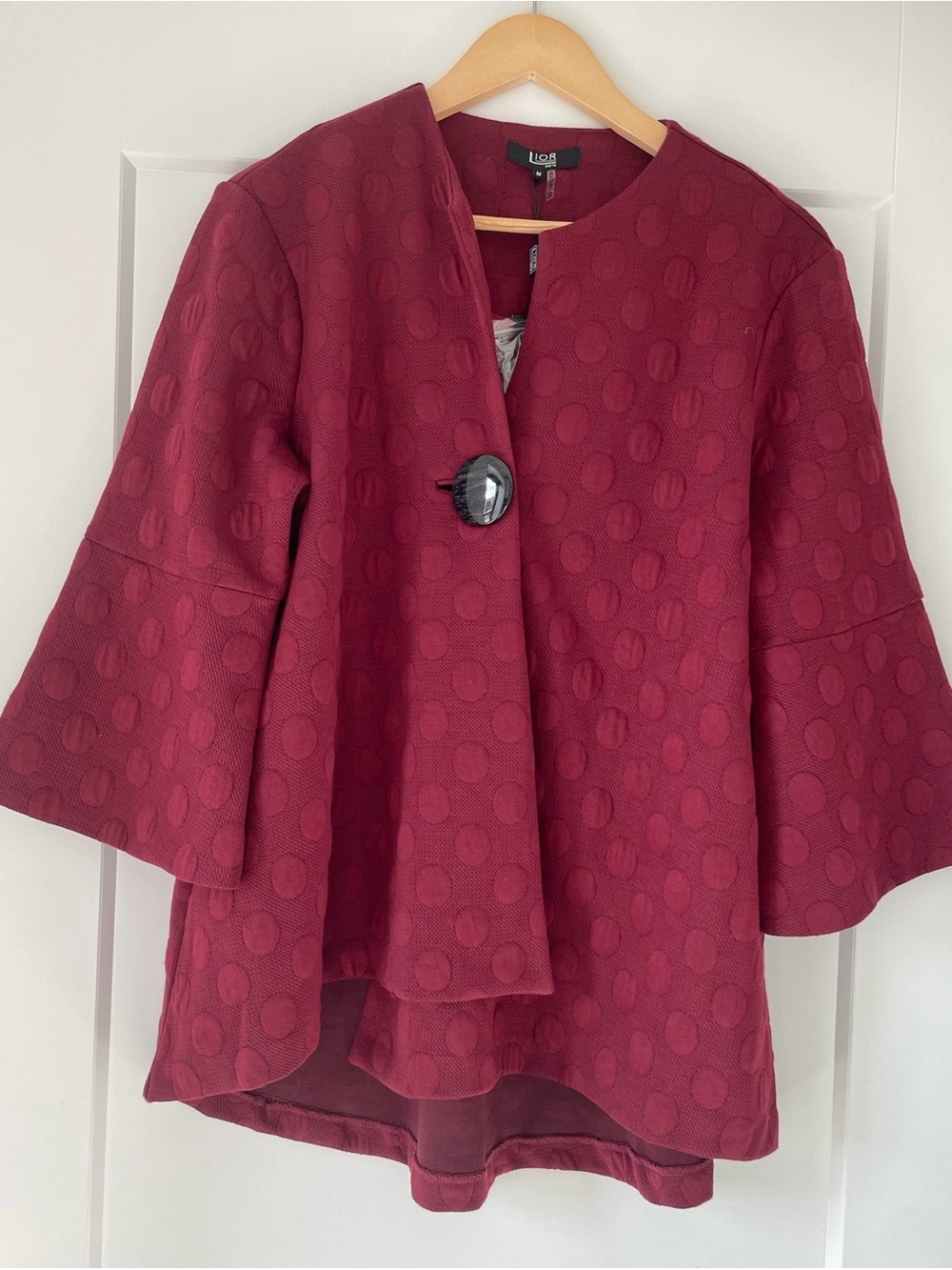 Lior Paris Textured Red Jacket NWT Asymmetrical Layering Medium Artsy Boutique